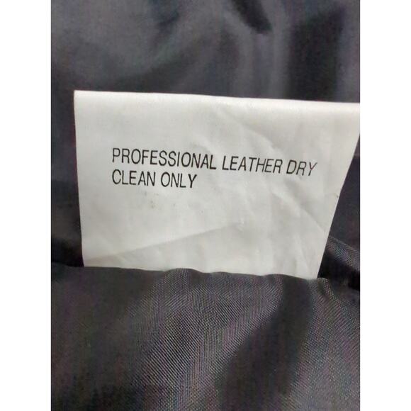 VTG Marco Morani Black Leather Trench Button Up Coat Suede Embellishments Size M - Picture 5 of 9